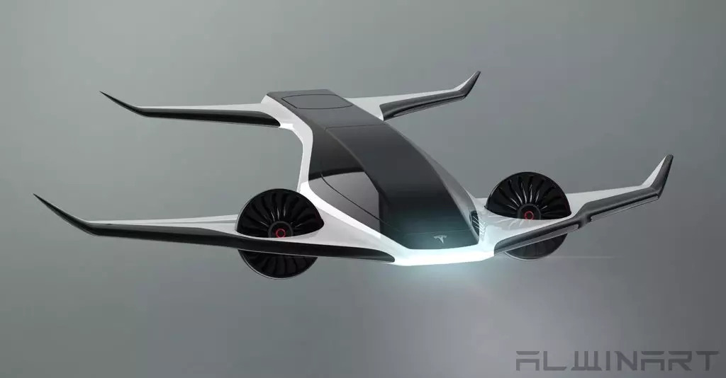 Alwinart Tesla eVTOL Concept design passenger aircraft Alwinart Tesla eVTOL Concept design passenger aircraft